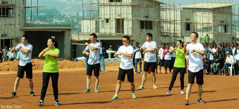 Chinese cultural performers playing TAO DA GUO song. (Teddy Kamanzi)