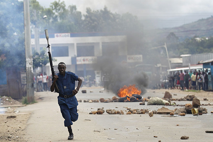 Nkurunziza's insistence on trying to stay in office triggered demonstrations across the country, which saw the deaths of hundreds of people. (Photograph: Thomas Mukoya/Reuters)