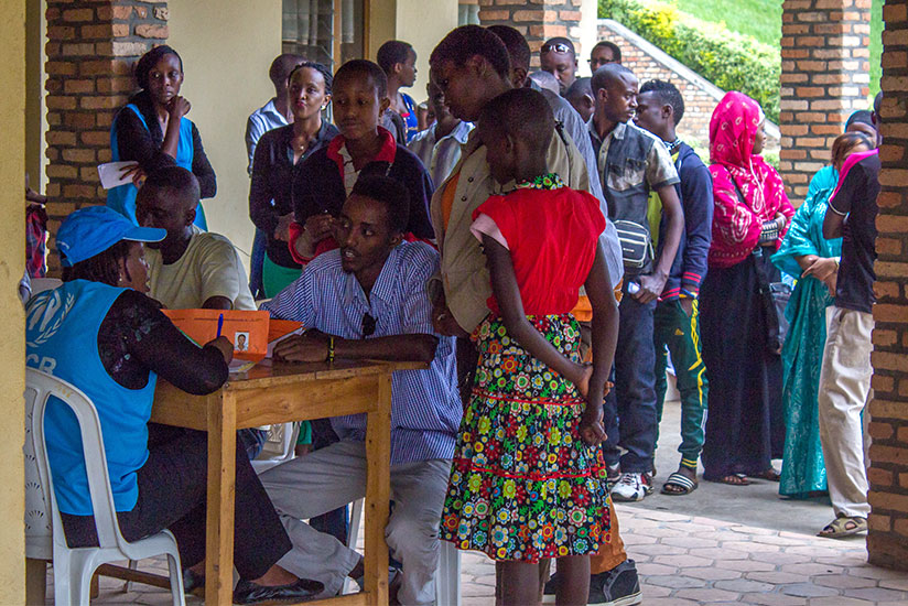 Burundian refugees being registered in Kigali. (File)