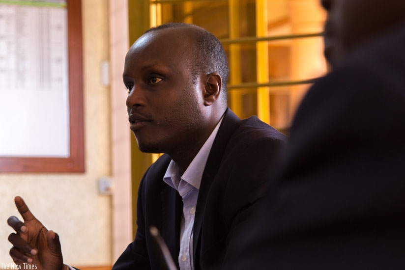 Sagashya speaks during a past press conference in Kigali. (File)