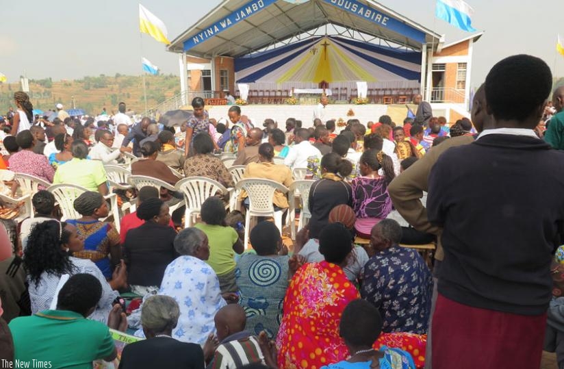 A section of the congregation in front of the shrine during last year's Assumption Day celebrations. (Emmanuel Ntirenganya)