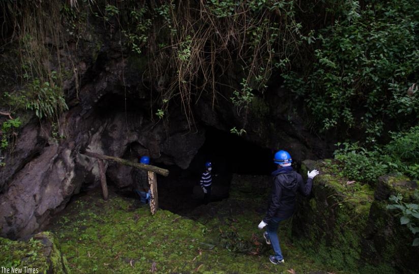 Tourists in one of the segments of  Musanze Cave. (Faustin Niyigena)