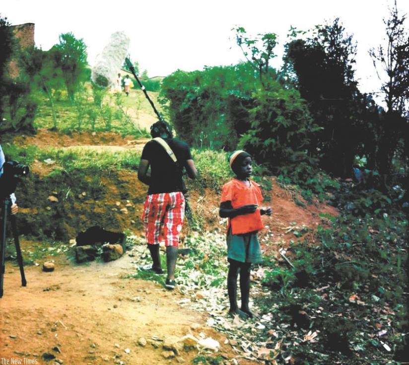 A young actor in 'Ishaba', a film shot by Yves Amuli. (Net photo)