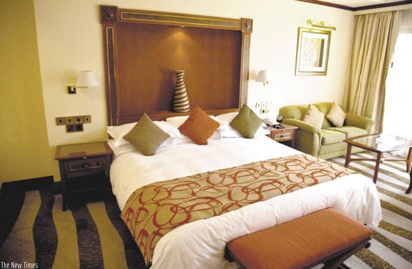 A plush room in a hotel in Kigali. Hotel owners are worried that the initiative by Airbnb that gives travellers options of staying in private homes will affect their businesses. (File)