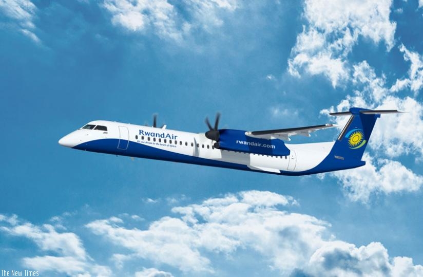 RwandAir's Q400 NextGeneration plane. The airline plans to open six new routes soon. (File)