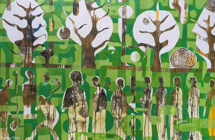 Wandulu's art piece about people condemning deforestation. (Joseph Oindo)