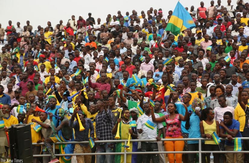 Football fans cheer during the CHAN tournament in Kigali, last month. (File)