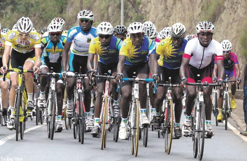 Rwandan cyclists in a peloton during a past Tour du Rwanda edition. (Net photo)