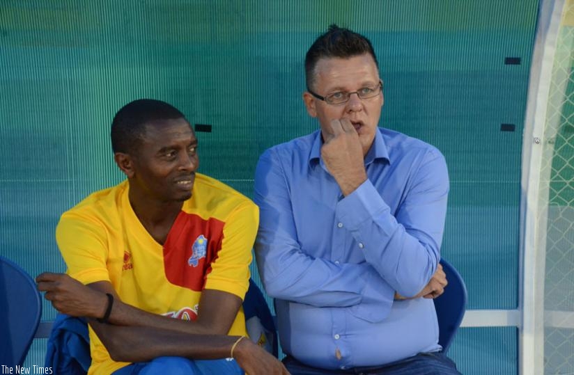 Minnaert (R) has been replaced by former Rayon Sports forward Masudi Djuma (L). (Sam Ngendahimana)