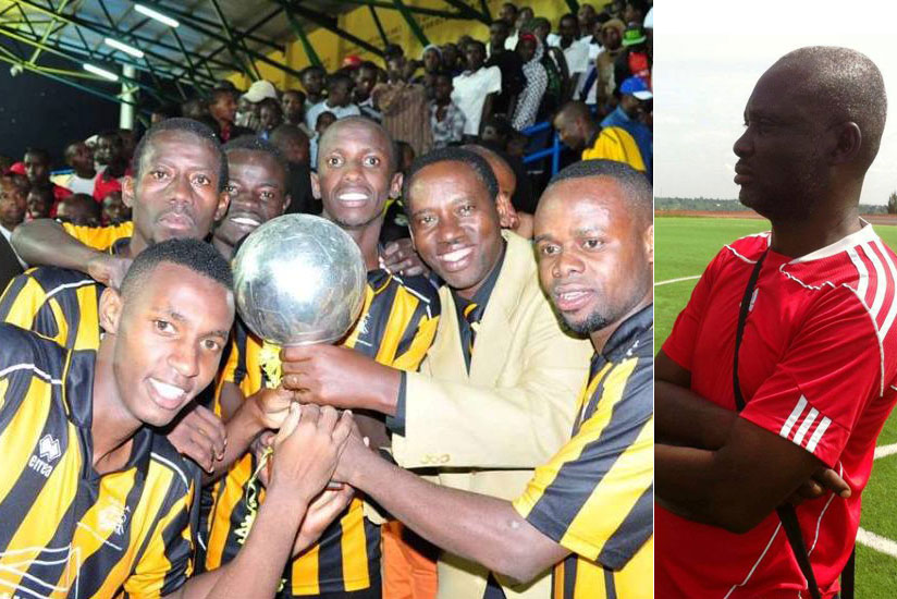 Mukura beat Amagaju FC to win a trophy during the official opening of the refurbished Huye Stadium in January. RIGHT: Mukura head coach Godefroid Okoko. (Courtesy)