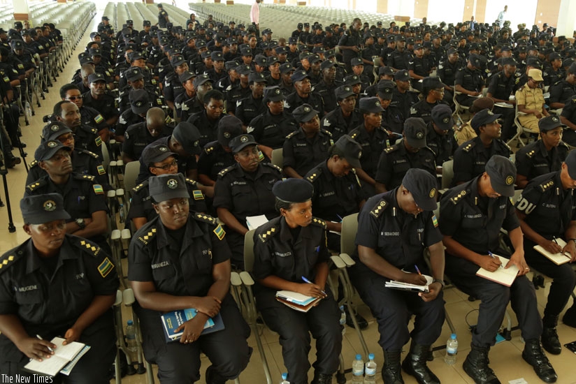 The women police officers and their counterparts from Rwanda Correctional Services during the convention. (Courtesy)