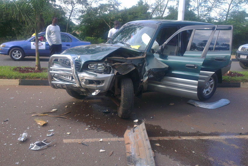 The Toyota RAV 4 that was involved in the accident (Photos by Julius Bizimungu)