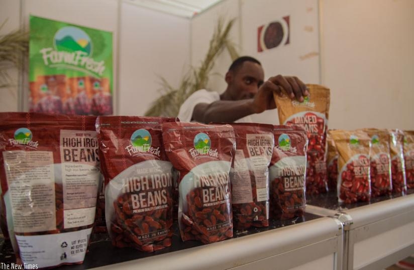 Ready to eat beans on display at Expo Grounds yesterday. (Faustin Niyigena)