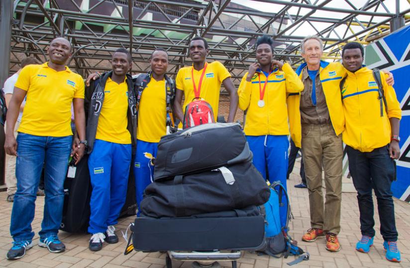 Team Rwanda Cycling on their return from Morocco. (Faustin Niyigena)