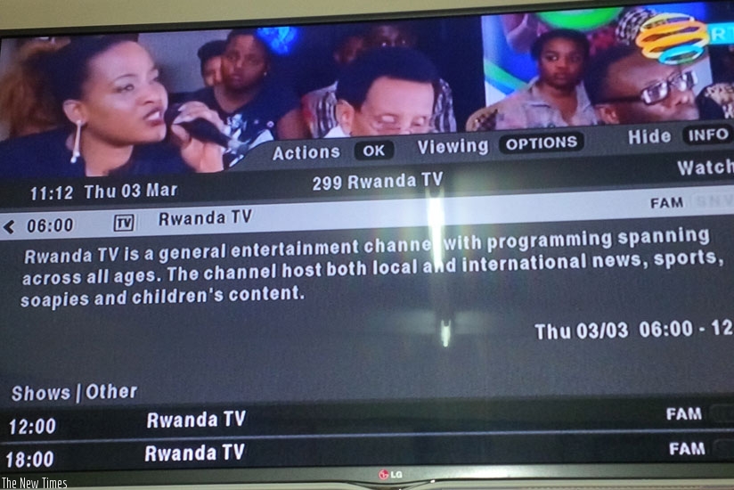 Rwanda Television can now be accessed on DSTV (Bryan Kimenyi)