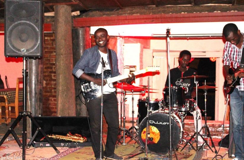 Guitarist Ellie Habimana during the performance. 
