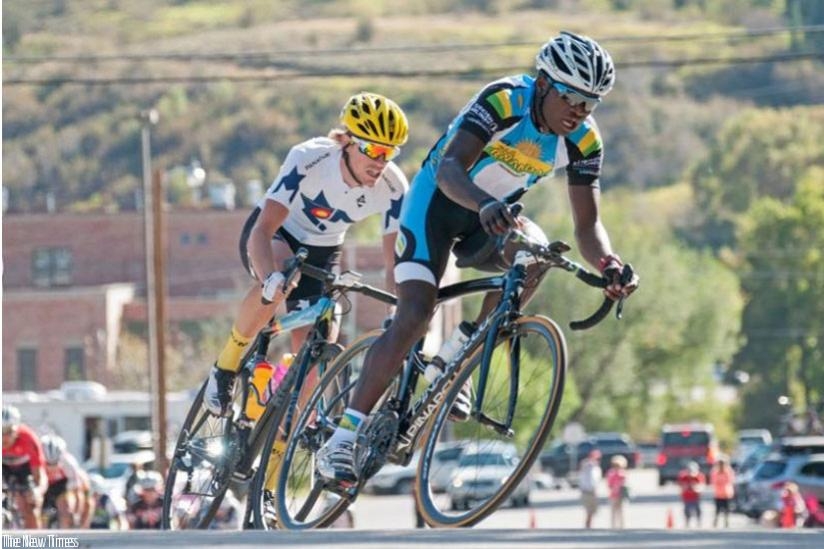 Team Rwanda cyclist, Bonaventure Uwizeyimana, takes part in a racing event last year (File)
