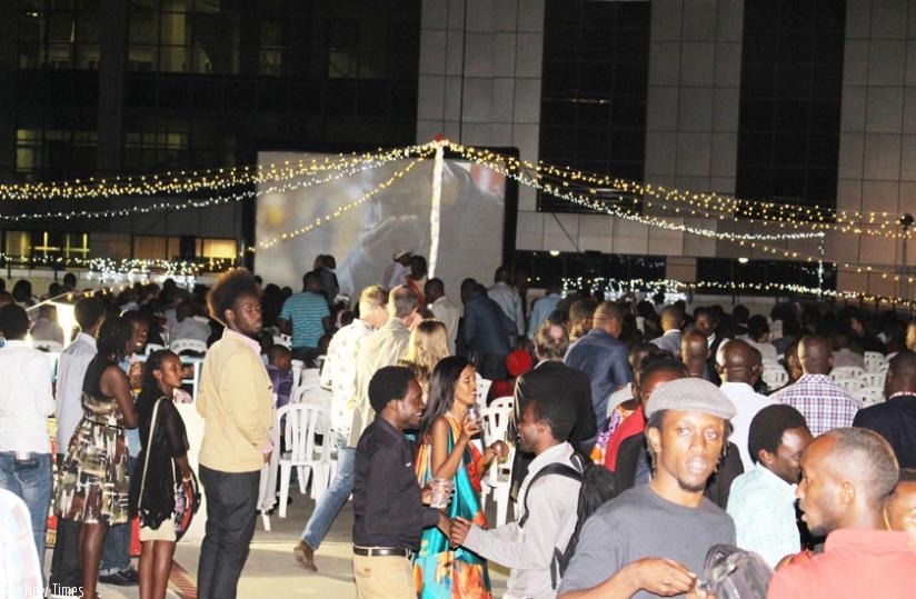 Very many people turned up for the opening of the  film festival. (Julius Bizimungu)