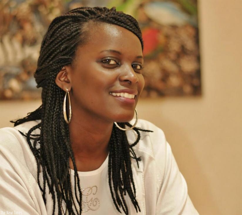 Christa Uwase is a collage artiste affiliated to Yego Arts. (Julius Bizimungu)