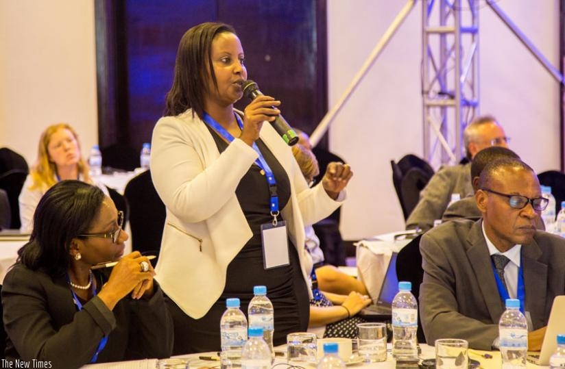 Grace Mbabazi, the managing director of Royal Links Ltd, a customs cargo clearing and forwarding company, explains the benefits of integration. (D. Umutesi)