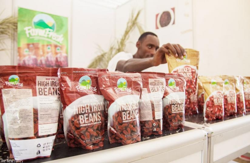Ready-to-eat beans on display during 'Made in Rwanda' expo early this month. (File)