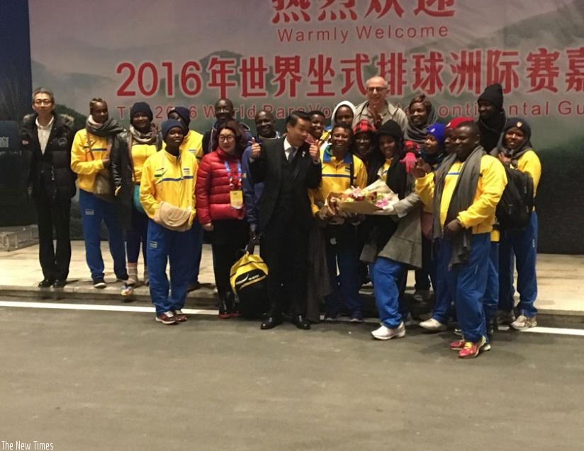 Women sitting volleyball team received a warm welcome from tournament organizers in China. (Courtesy)