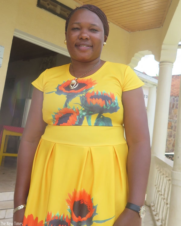 Diana Nawatti Nsobya at her work station at Mother Mary School Complex. (Lydia Atieno)