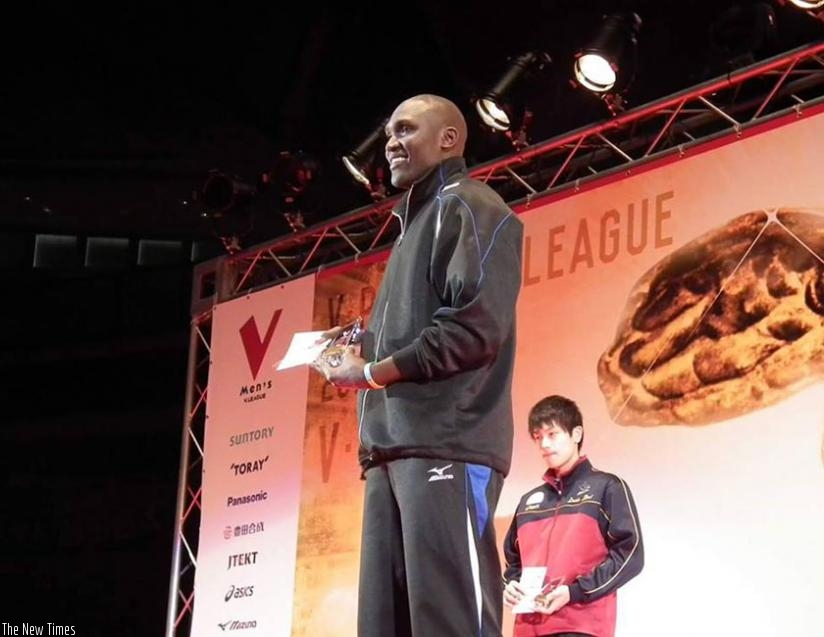 National team assistant captain Yakan Guma with his award. (Courtesy)