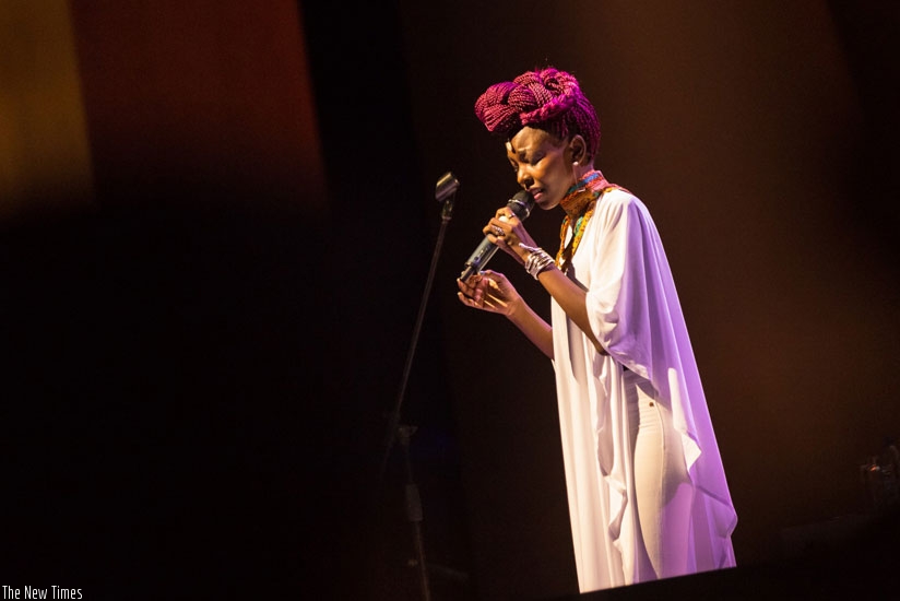 Diana Teta sang an acoustic version of her song Ndaje at NEF in Senegal earlier this month. (Courtesy)