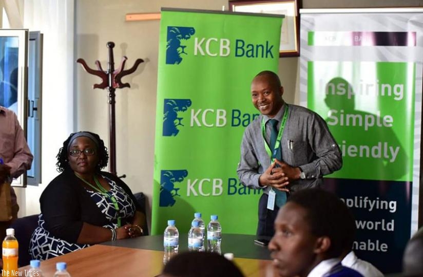 Maurice Toroitich, KCB's Managing Director, speaks to SOS students during Global Money Week recently. (P. Tumwebaze)
