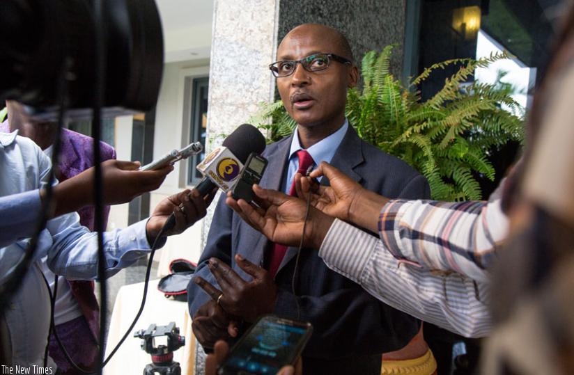 Dr Cyubahiro speaks to the media in Kigali, yesterday. (Doreen Umutesi)