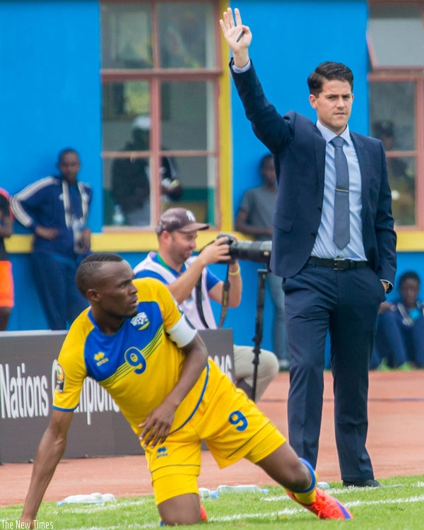 McKinstry, who was without forward Jacques Tuyisenge (left), admits Amavubi were not good enough in the 1-0 loss to Mauritius. (T. Kisambira)