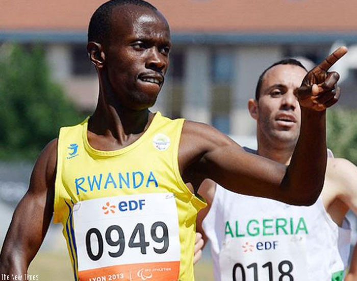 Paralympic athlete Hermas Muvunyi Rwanda during a past competition. (Courtesy)