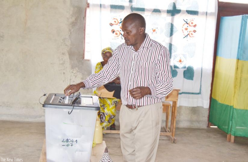 A man votes in a constitutional referendum in Musanze District last year. (File)