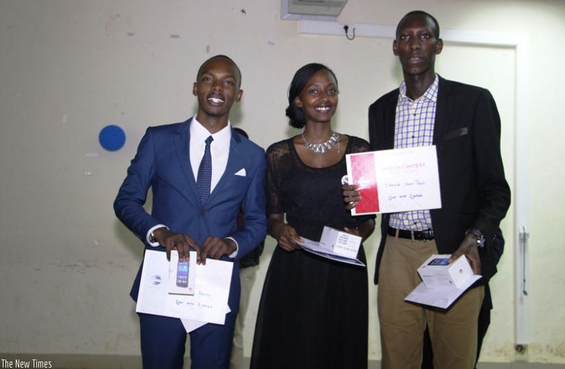 The three best contestants won prizes for their accomplishments. (Julius Bizimungu)