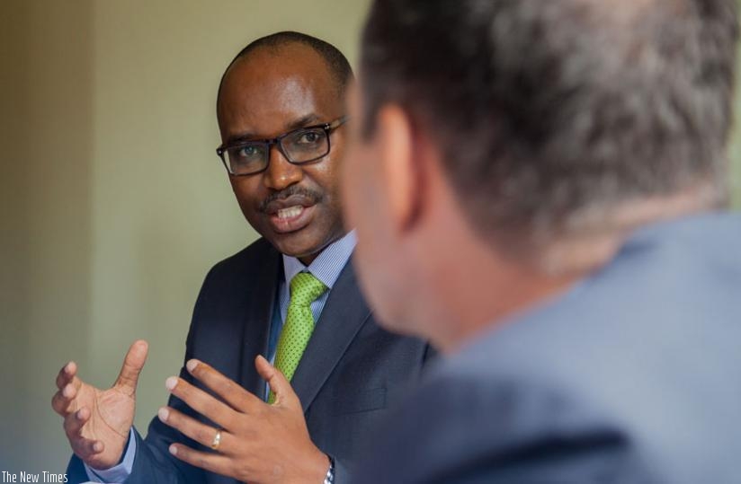 Musabyimana speaks during the launch of 2015 Comprehensive food security and vulnerability analysis in Kigali, yesterday. (Faustin Niyigena)