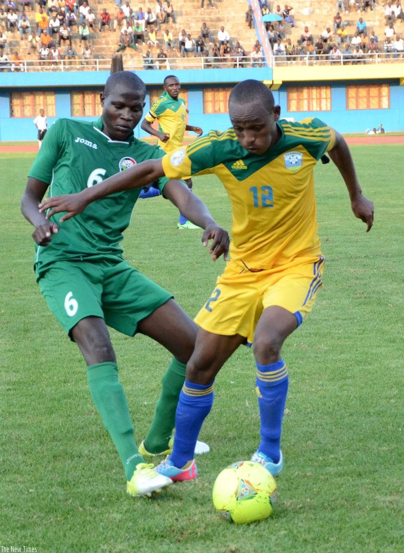 Amavubi midfielder Jean-Claude Iranzi in action against Kenya during  the inaugural Genocide memorial tourney last year. (File)