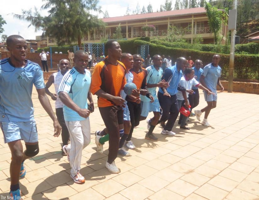 Police handball club celebrate winning their first regional ECAHF title last year. (File)