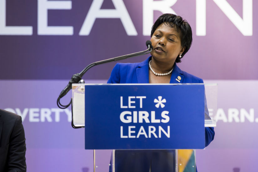 Ambassador Mukantabana speaking at the event. (Courtesy)