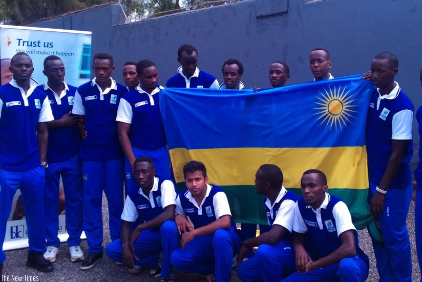 The national cricket team poses for a group photo before they departed for South Africa on Thursday. (Pontian Kabeera)