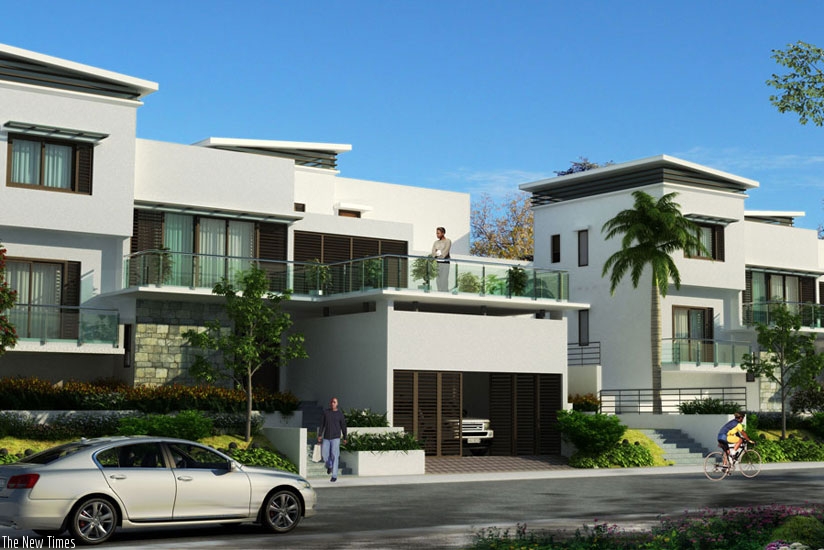 The artistic impression of the housing units under construction at the Vision City estate in Gacuriro, an upscale Kigali neighbourhood. (File)