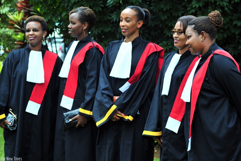 The new prosecutors pose for a photo after the swearing-in ceremony at Kimihurura yesterday. (Courtesy)