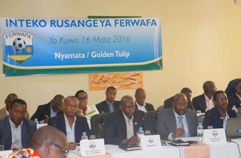 Some of the officials at the FERWAFA's 19th General Assembly on Saturday. (Courtesy)