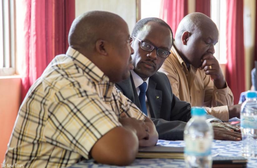 Some of the officials at the meeting on how to help survivors get back property. (D. Umutesi)