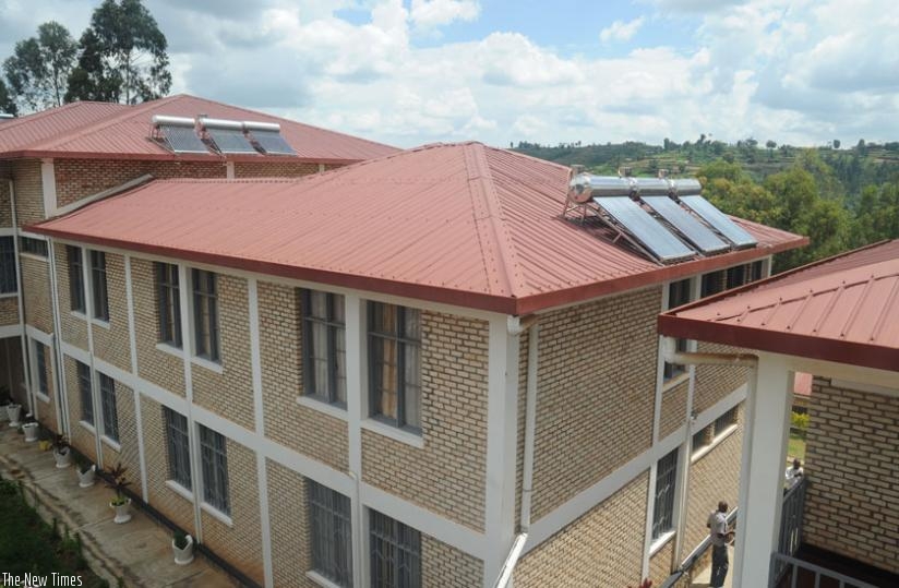 Houses installed with solar panels to promote green energy. (File)