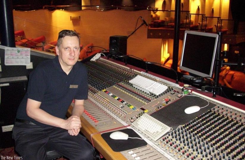 Andy Mainka at his studio in Kigali. (Joseph Oindo)