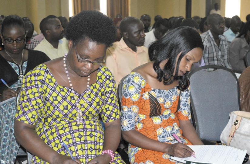 Some of the participants take notes at the training. (Frederic Byumvuhore)