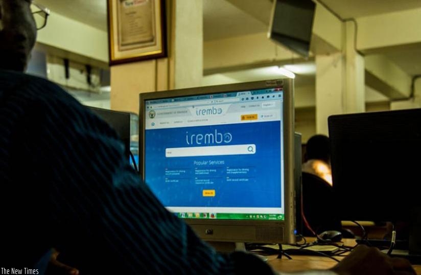 An internet user surfs Irembo website. (File)