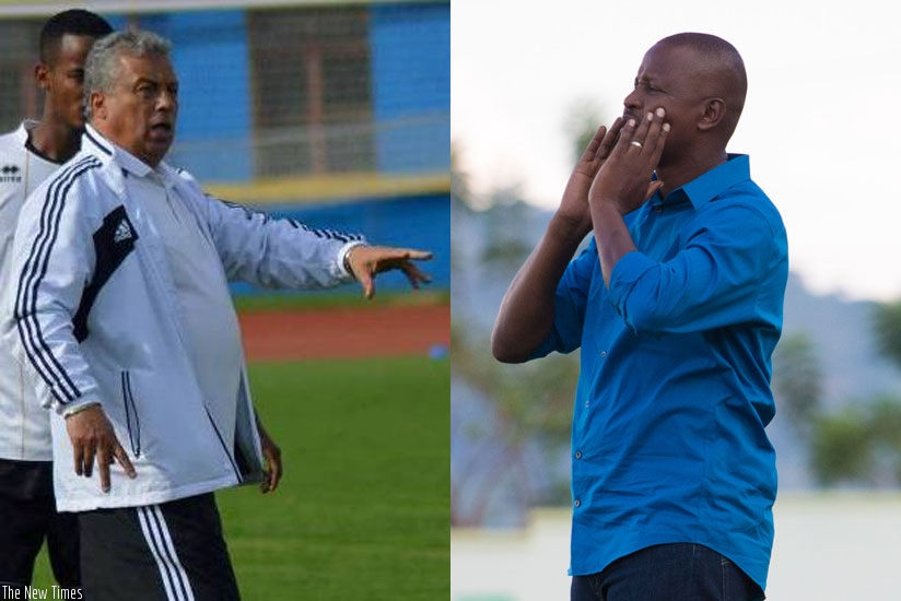 APR coach Khanfir (L) thinks his team have picked top form, while Police's Mbungo (R) says he needs a win to remain in the title race. (Courtesy)