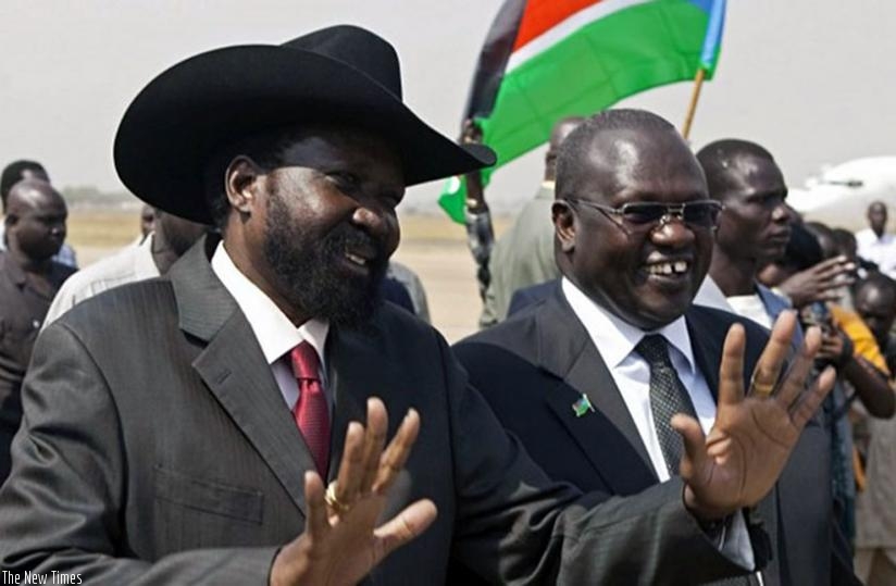 Kiir (L) and Machar will finally work together again. (Net photo)